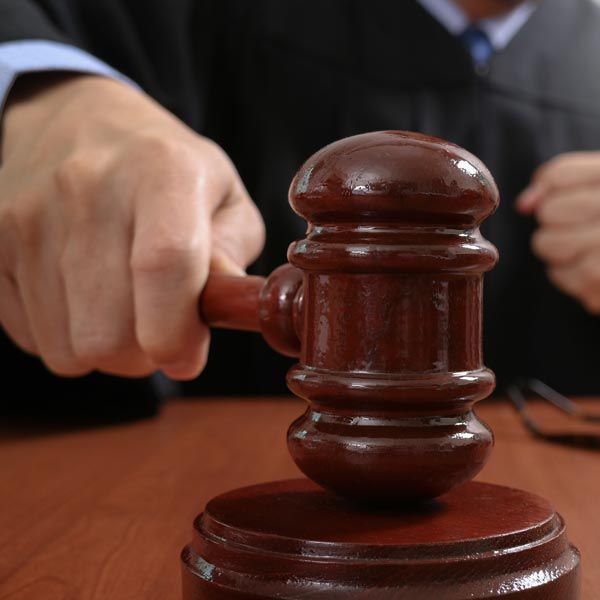 Judge banging gavel
